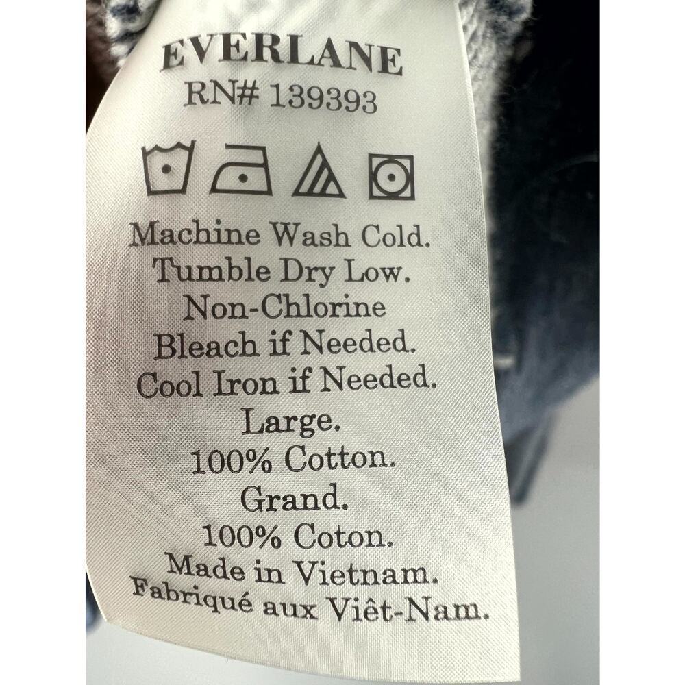 Everlane Women's Blue Heathered Cotton Long Sleeve Pullover Sweatshirt Sz Large - Picture 7 of 8